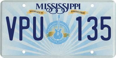 MS license plate VPU135