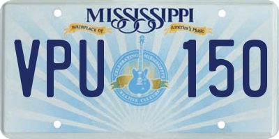 MS license plate VPU150