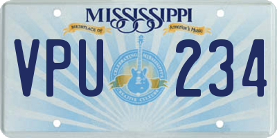 MS license plate VPU234