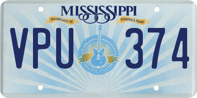 MS license plate VPU374