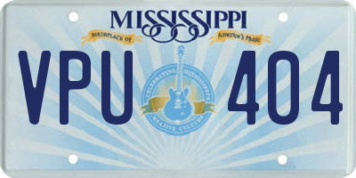 MS license plate VPU404