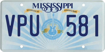 MS license plate VPU581