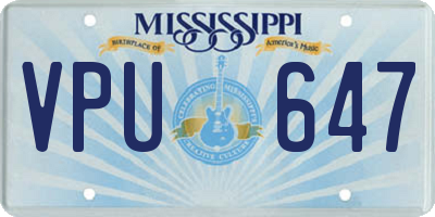 MS license plate VPU647