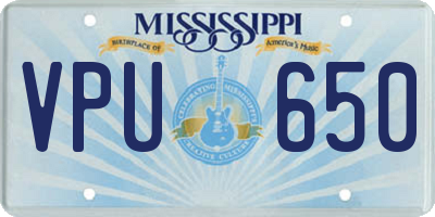 MS license plate VPU650