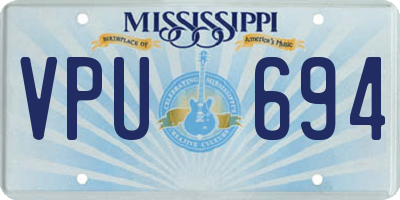 MS license plate VPU694