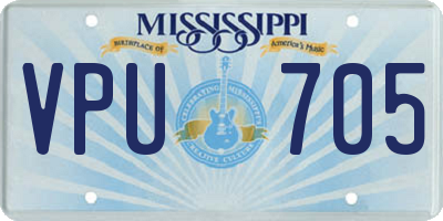 MS license plate VPU705