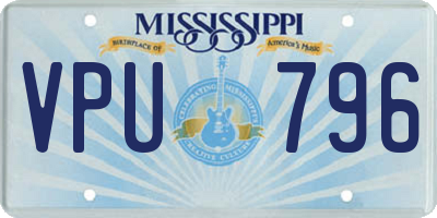MS license plate VPU796