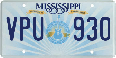 MS license plate VPU930