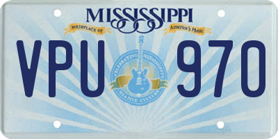 MS license plate VPU970