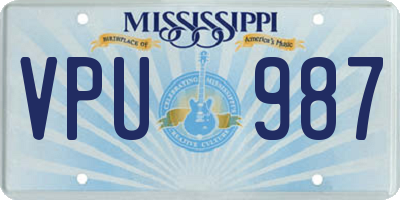 MS license plate VPU987