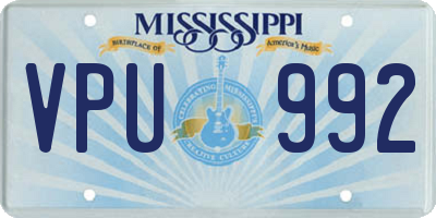 MS license plate VPU992