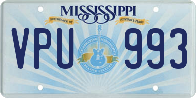 MS license plate VPU993