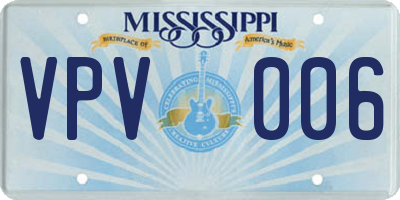 MS license plate VPV006