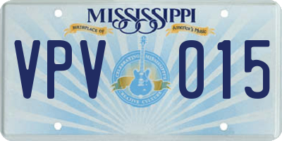 MS license plate VPV015