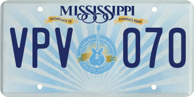 MS license plate VPV070