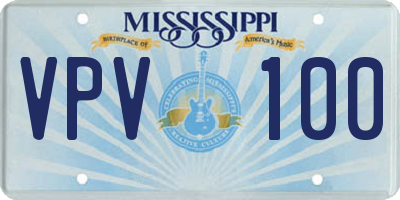 MS license plate VPV100