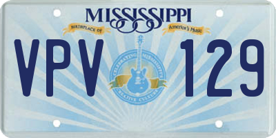 MS license plate VPV129