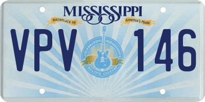 MS license plate VPV146