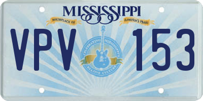 MS license plate VPV153