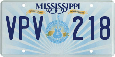 MS license plate VPV218