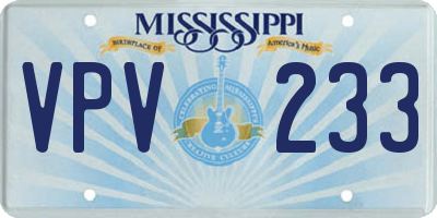 MS license plate VPV233