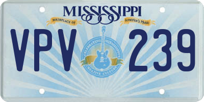 MS license plate VPV239