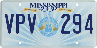MS license plate VPV294