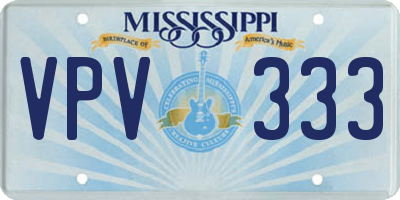 MS license plate VPV333