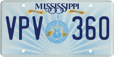 MS license plate VPV360