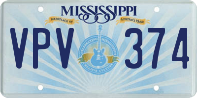 MS license plate VPV374
