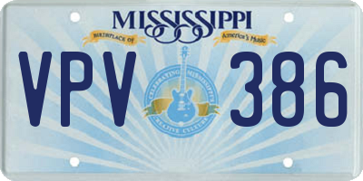MS license plate VPV386