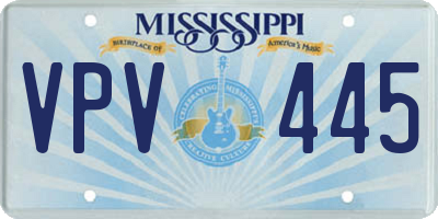 MS license plate VPV445