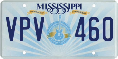 MS license plate VPV460