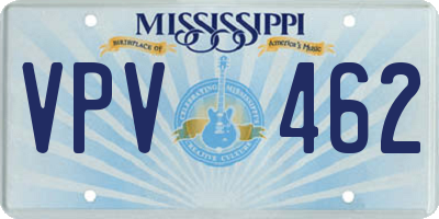 MS license plate VPV462