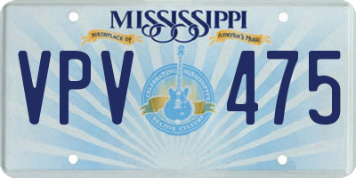 MS license plate VPV475