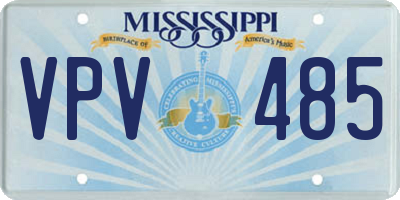 MS license plate VPV485
