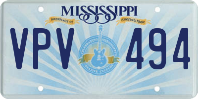 MS license plate VPV494