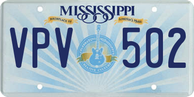 MS license plate VPV502