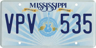 MS license plate VPV535