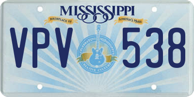 MS license plate VPV538