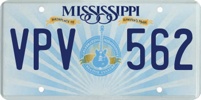 MS license plate VPV562