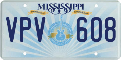 MS license plate VPV608
