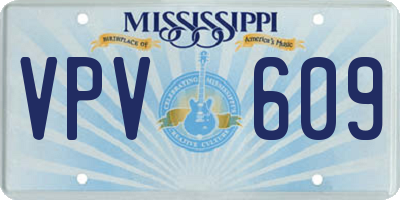 MS license plate VPV609