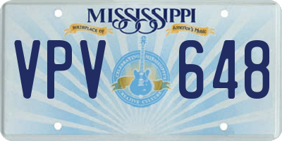MS license plate VPV648