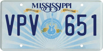 MS license plate VPV651