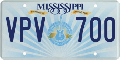 MS license plate VPV700