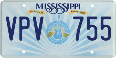 MS license plate VPV755