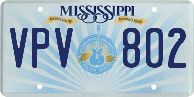 MS license plate VPV802