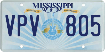 MS license plate VPV805