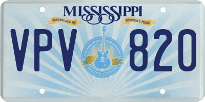 MS license plate VPV820